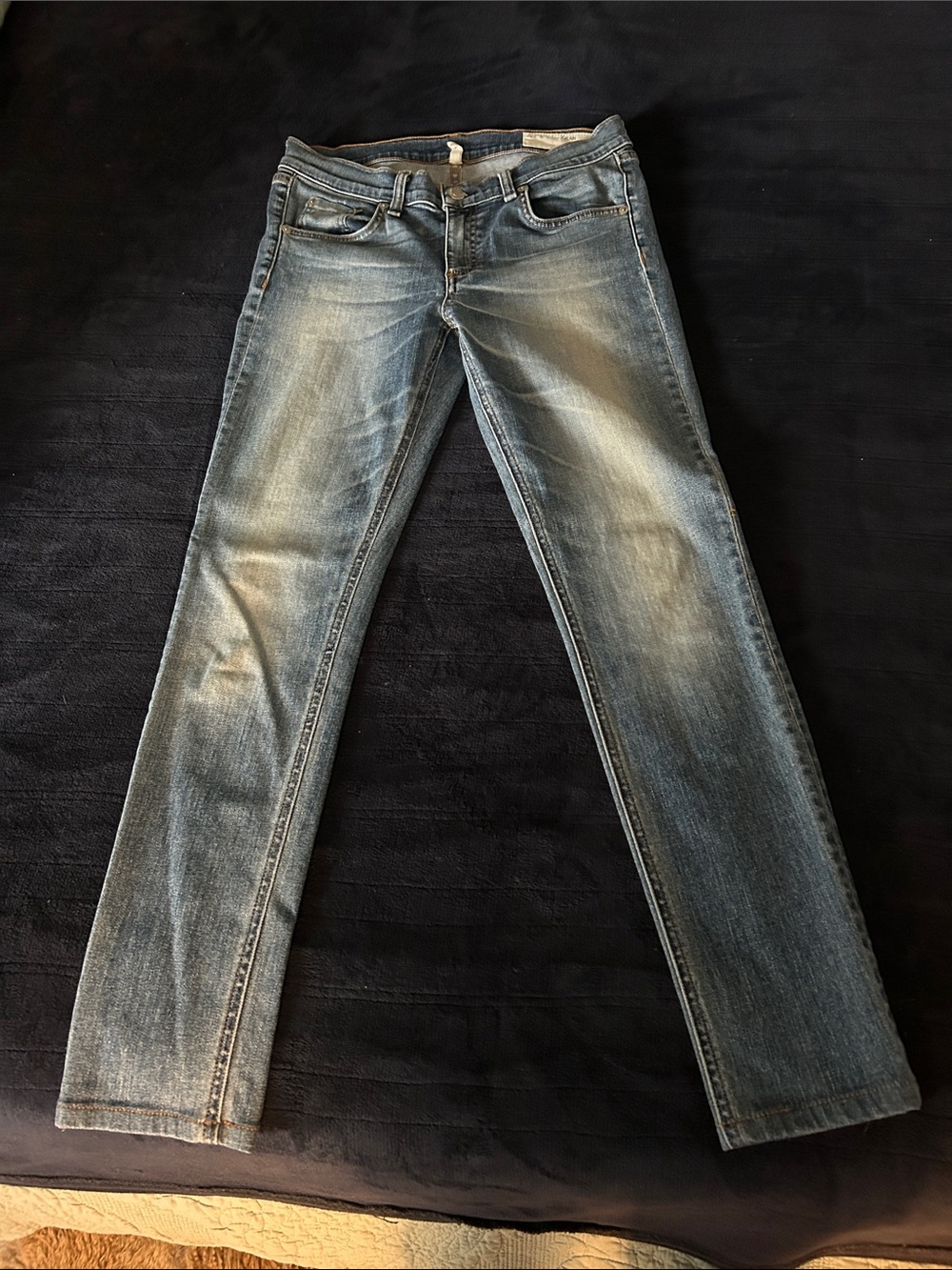 rag & bone Blue Slim-Rise Denim Jeans